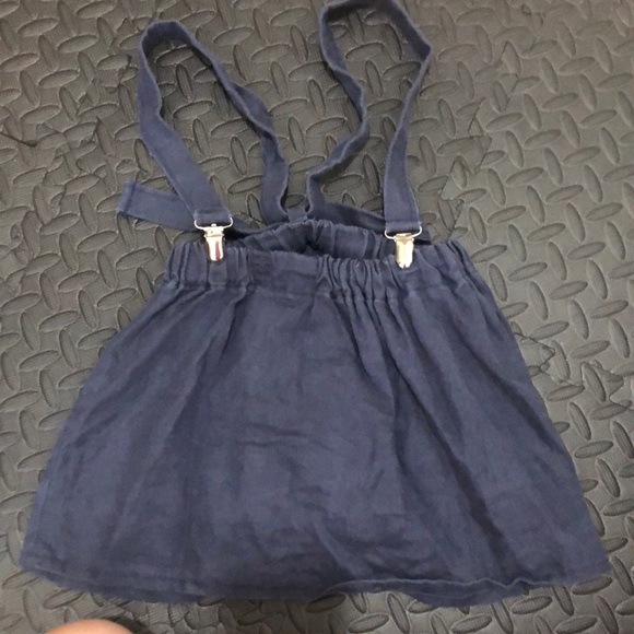 Sew Craftly navy linen suspender skirt size 2T - Picture 1 of 2